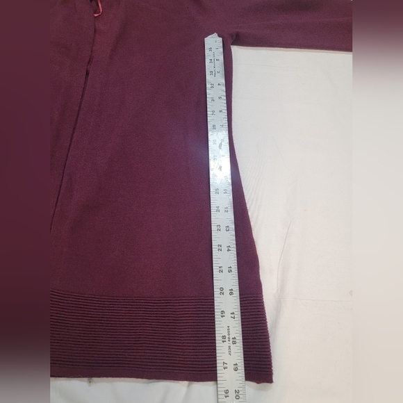 EVOLUTION BY CYRUS ANCHO CHILI Burgandy Open Front Cardigan/Sweater Medium - Picture 5 of 12